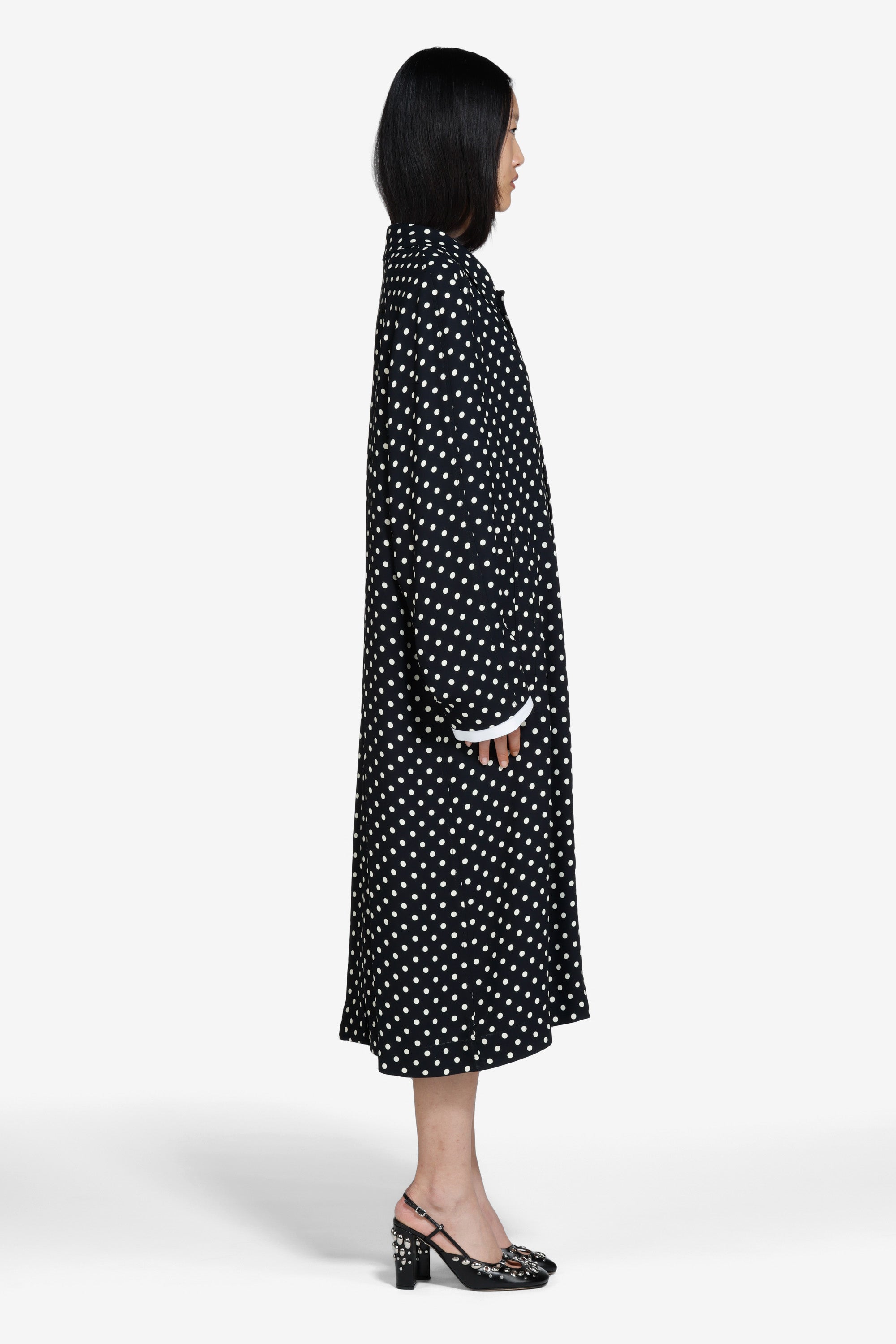 Polka dot long coat