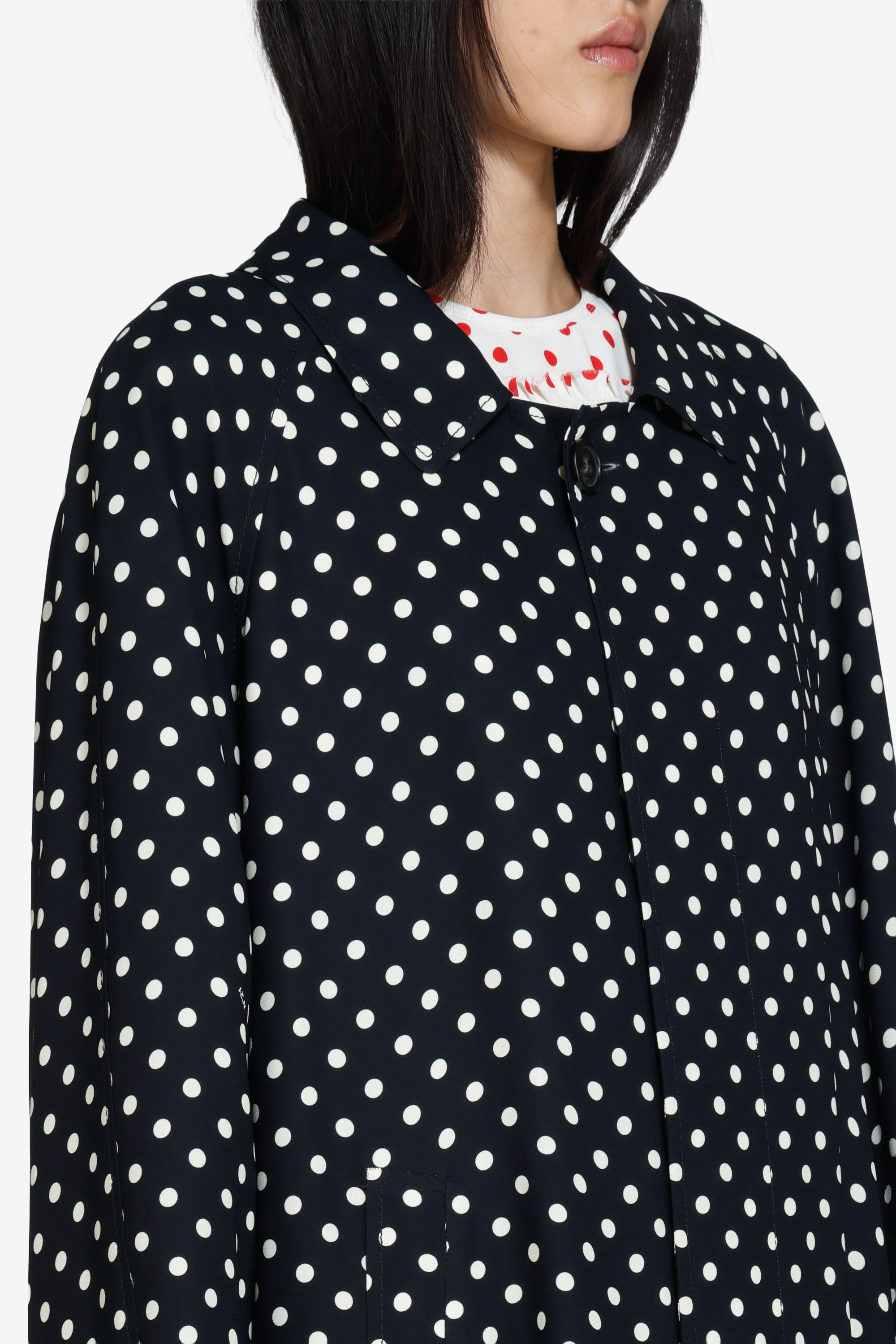 Polka dot long coat